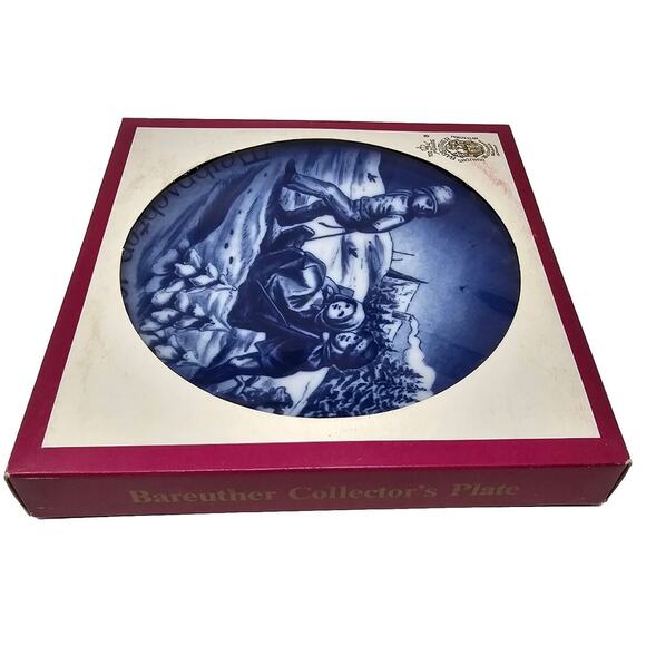 1973 BAREUTHER Christmas Wall Plate Children Sledding Bavaria Germany Vtg - Picture 7 of 10